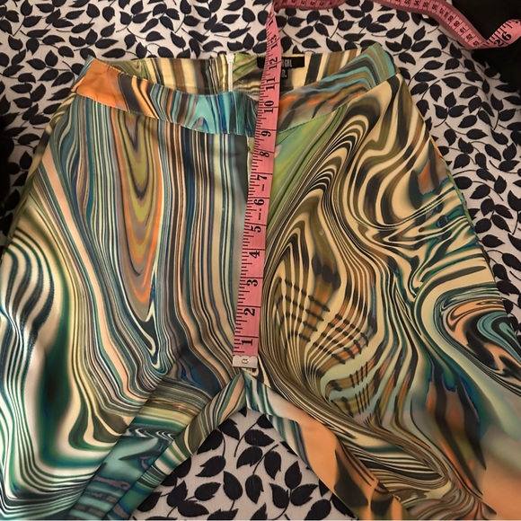 POSTER GIRL Dolls Kill High Rise Hypnosis Habits Swirl Kick Flare Rave Pants XS - Picture 13 of 16